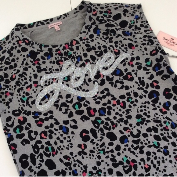 Juicy Couture ‘Love’ Graphic Leopard Print Top New With Tags S - Picture 2 of 8